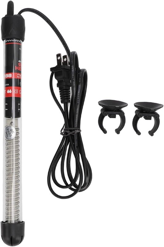 200W Aquarium Heater, Automatic Thermostat Fish Tank Heater with Suction Cup Brackets, Glass Submersible Heater with 110V US Plug for Marine Saltwater, Freshwater