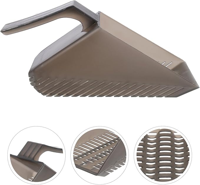 Aquarium Sand Shovel Fish Tank Sediment Scooper Plastic Substrate Cleaning Tool for Home Aquarium Maintenance with Tea Color Handle