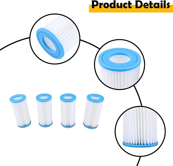 4Pcs PA0140 Micron Filter Cartridge Replacement Compatible with Marineland Magnum Canister Filters & ML90770, Aquarium Water Polishing Filter