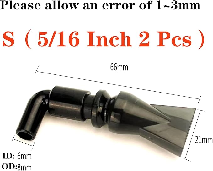 Still Awake 2 Pcs Aquarium Pump Duckbill Nozzle,Water Outlet Return Pipe Fitting,Fish Tank Duckbill Sprinkler Aquarium Pump Flare Duckbill Nozzle,Water Outlet Pipe 8mm/5/16 Inch (S)