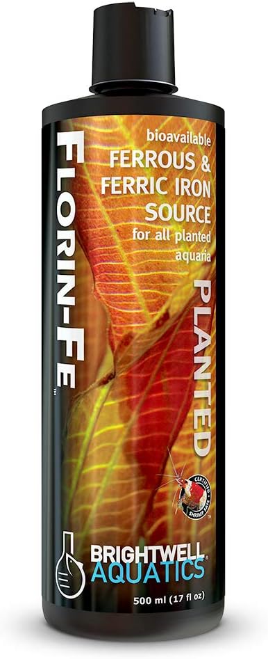 Brightwell Aquatics Florin-Fe Iron Supplement for Planted Aquariums – Dual-Action Iron Source for Plant Growth, Chlorophyll & Vibrant Foliage – Daily Dosing, 500 ml