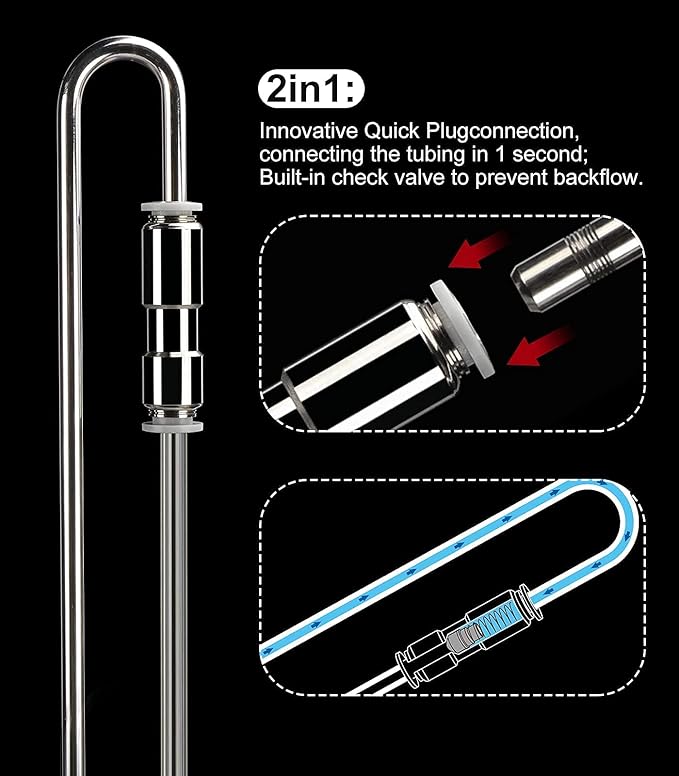 CO2 Diffuser Stainless Steel 25cm for Planted Aquarium & Replacement Ceramic Plate