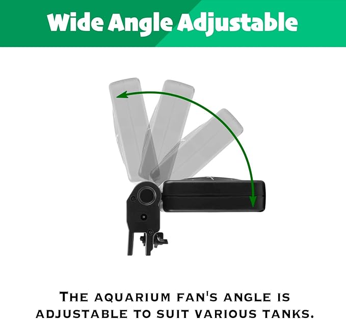 Aquarium Chiller, Fish Tank Cooling Fan System for Salt Fresh Water, 2 Variable Speed, Wide Angle Adjustable (2-Fan)