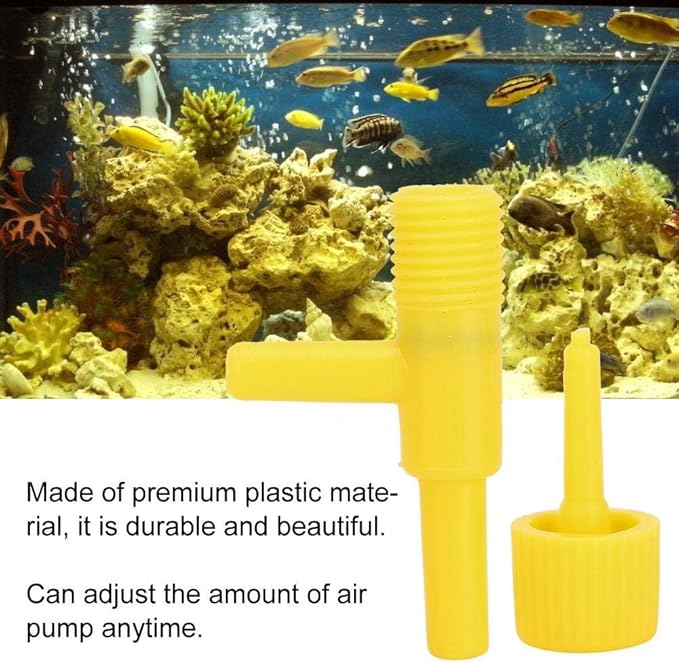 Zerodis 20Pcs Aquarium Airflow Control Valve, Plastic Fish Air Pump Regulating Valves Aquarium Accessories for 4mm Tube