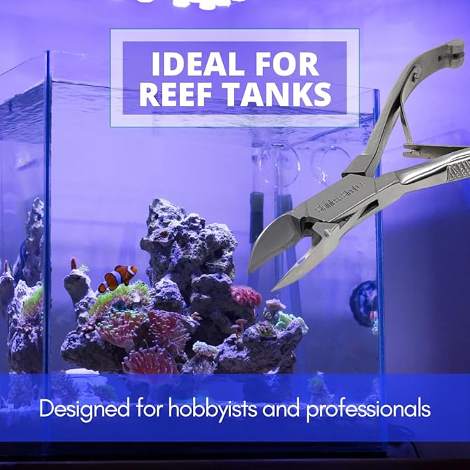 IMED SCIENTIFIC Marine Coral Reef Cutter Shears 6" Stainless Steel Trimmer with Spring Barrel for Fragging and Reef Aquarium Maintenance