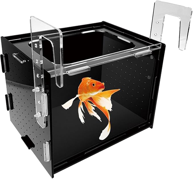 Fish Breeder Box Isolation Box Transparent Separator Easy Installation Hatchery Incubator for Baby Fish Betta Guppy, 30x20x20cm