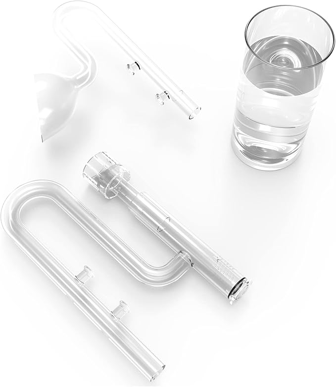 FZONE Aquarium Glass Mini Skimmer Lily Inflow and Outflow Sets for Mini Nano Tanks Filter Pipes(for 1/2inch Tubing)