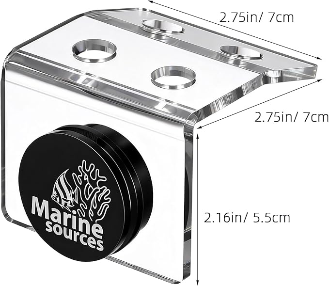 Balacoo Magnetic Coral Frag Holder, 4 Holes Acrylic Aquarium Coral Frag Rack with Strong Magnetic Suction Cup for Fish Tank Aquarium Plant Holder