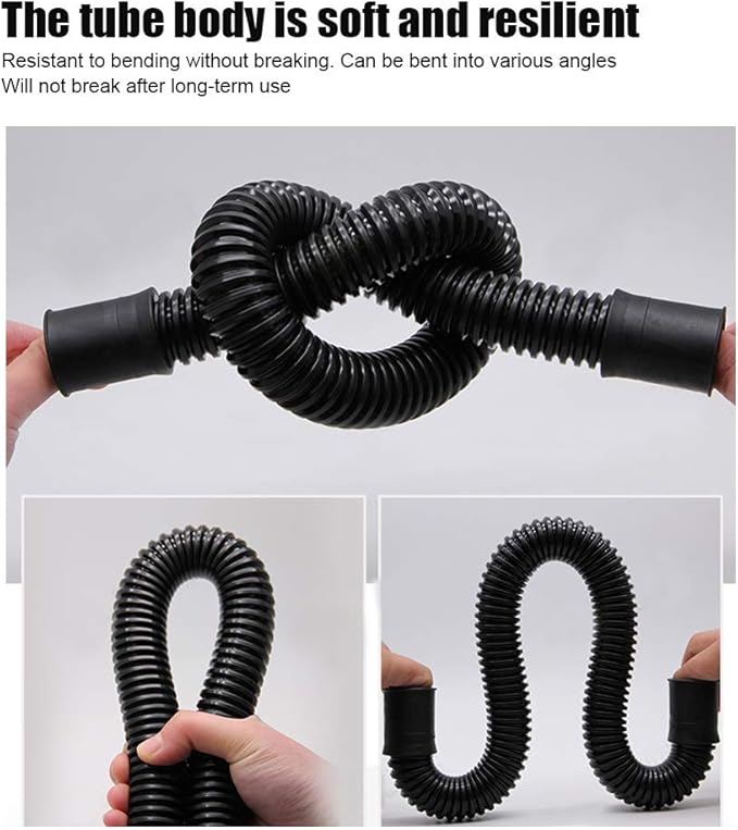 Aquarium Water Hose, 25mm Black Corrugated EVA Tubing, Fish Tank Maintenance Hose for Fresh and Saltwater Tanks