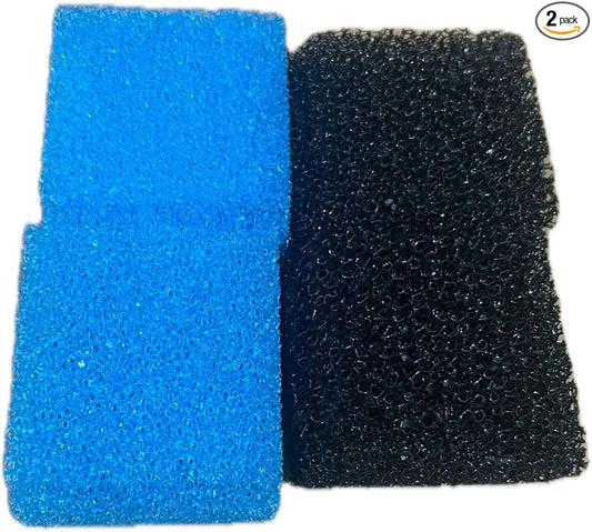 Aquarium Filter Sponge Pads – 2-Pack Coarse & Fine Foam – Replacement Media for Internal Filters – Reusable & Cut-to-Fit
