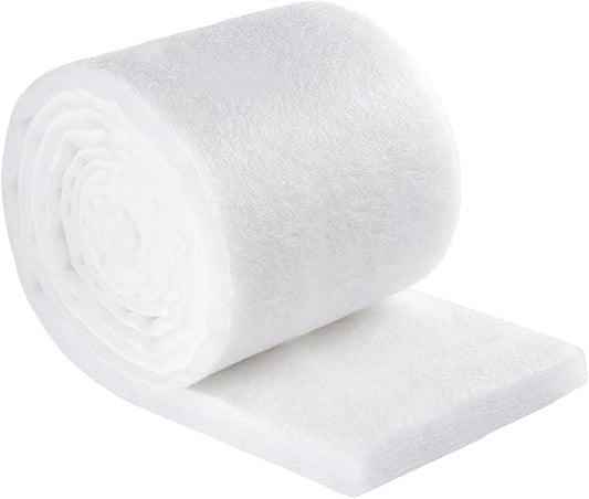 SHIGATSU Aquarium Filter Floss Rolls, 47.2 x 11.8 Inch White Cuttable Aquarium Filter Sponge for Fish Tank Filters & Small Ponds - Aquarium Filter Media for Freshwater or Marine Aquariums