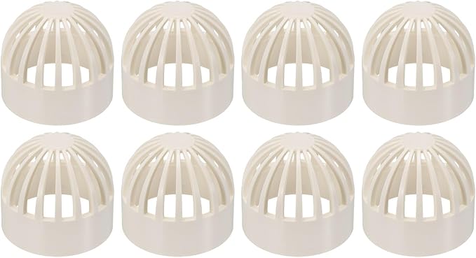 PATIKIL 2.5 Inch (63mm) Fish Cover Permeable Cap, 8 Pcs PVC Breathable Cap Aquarium Guard Fish Tank Intake Cover, White