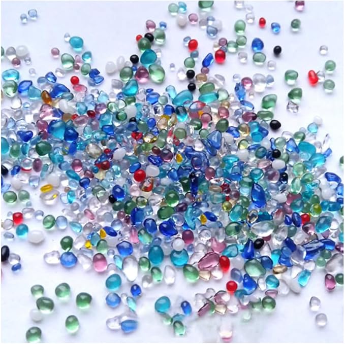 30g Crushed Stone Mini Crystal Chips Decorative Pebbles Gravel Irregular Gemstones Filling Gravel for Water Fountain Sand Landscape Fish Tank Garden (Mixed Colors 2 (2-4mm))