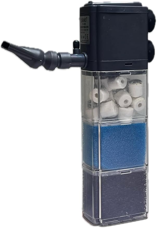 High-Performance Internal Aquarium Filter 400GPH for 20-200 Gallon Tanks and Ponds, Submersible Water Pump with Wave-Maker Function for Saltwater & Freshwater Systems and Turtle Tanks (1903)