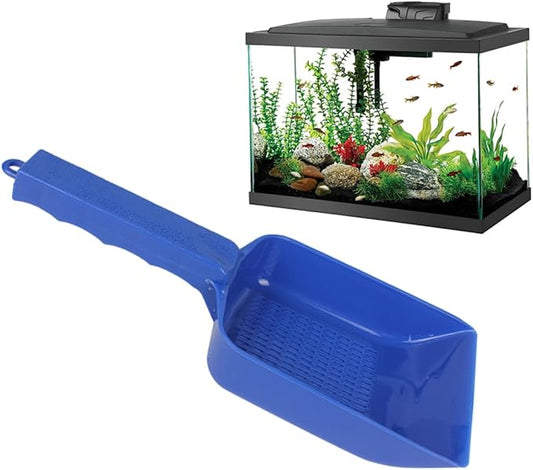GANAZONO Water Leakage Sand Shovel for Fish Tank Blue Aquatic for Sifting and Waste Removal for Aquarium Maintenance and Landscaping