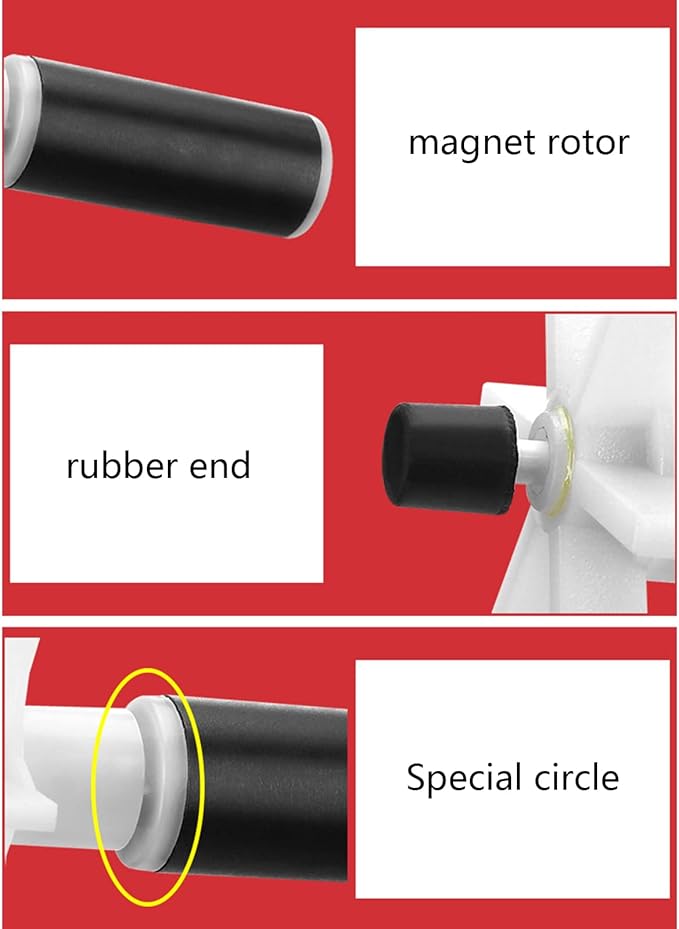 Rotor Impeller with Shaft and Bearing Replacement Impeller for Water 18mm 19mm Magnetic Filter