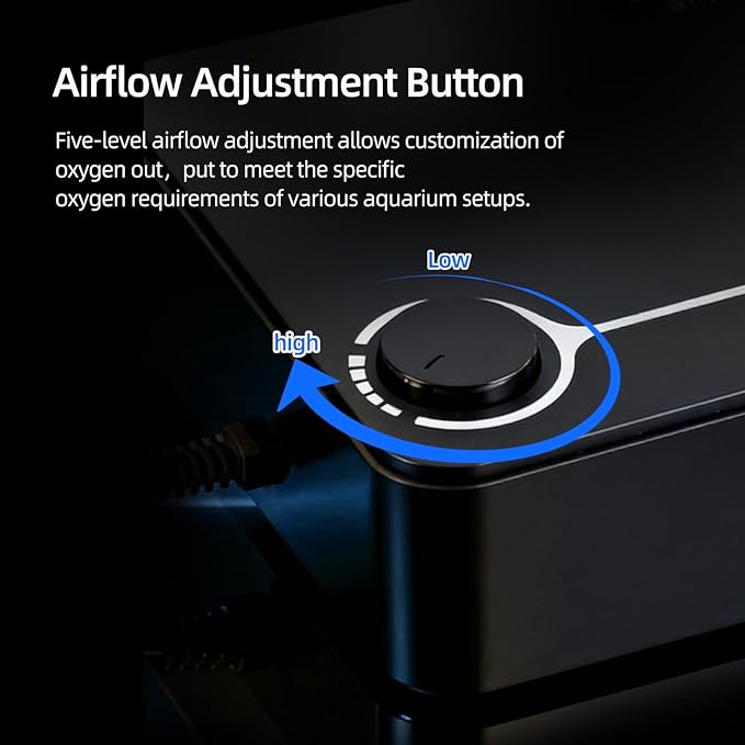 UPETTOOLS Aquarium Air Pump, Fish Tank Air Pump Ultra Quiet Powerful Bubbler Aerator