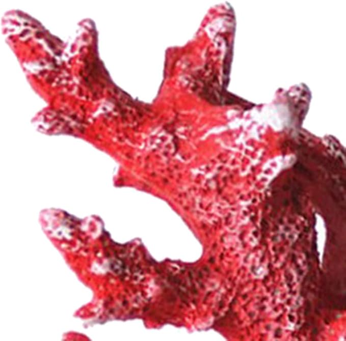 Taotenish Artificial Coral Ornament Underwater Sea Plants Decorations Craft Resin Aquarium Plants Coral Fish Tank Decorations - Red