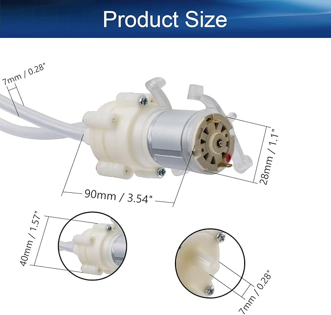 Heyiarbeit 5-12V Electric Diaphragm Pump Water Pumps Self Priming 1.5-2L/Min DC Diaphragm Pump 4x7mm for Tea Machine Aquarium Water Cooling Fish Tank 1PCS
