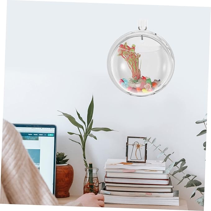 Wall Goldfish Bowl Wall Hanging Fish Bowl Fish Bowls for Centerpieces Hanging Hydroponic Planter Wall Fish Tank Acrylic Flower Vase Planters Indoor Acrylic Vases Large Water Tank