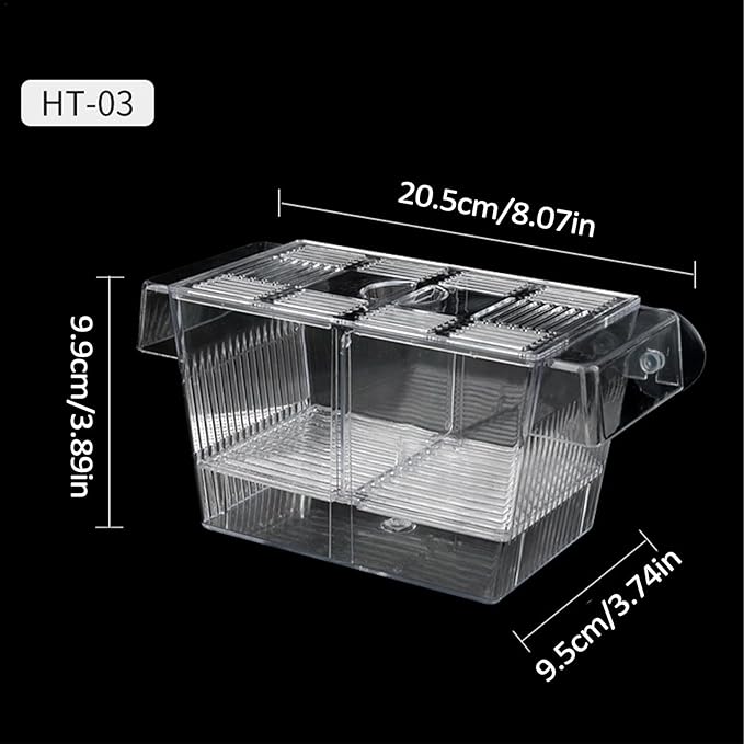Fish Breeding Box - Fish Tank Divider Acclimation Box, Acrylic Hatchery Incubator Fish Tank | Fish Tank Breeder Box, Baby Fish Tank for Baby Fishes, Shrimp, Clownfish, Guppy, Aggressive Fishes