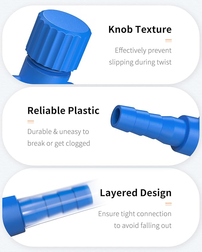 Pawfly Aquarium Air Control Valves for 3/16" ID Airline Tubing Single Way Plastic Air Flow Controllers Regulators Adjustable Blue Hose Connectors Air Pump Accessories for Fish Tanks, 10 Pack