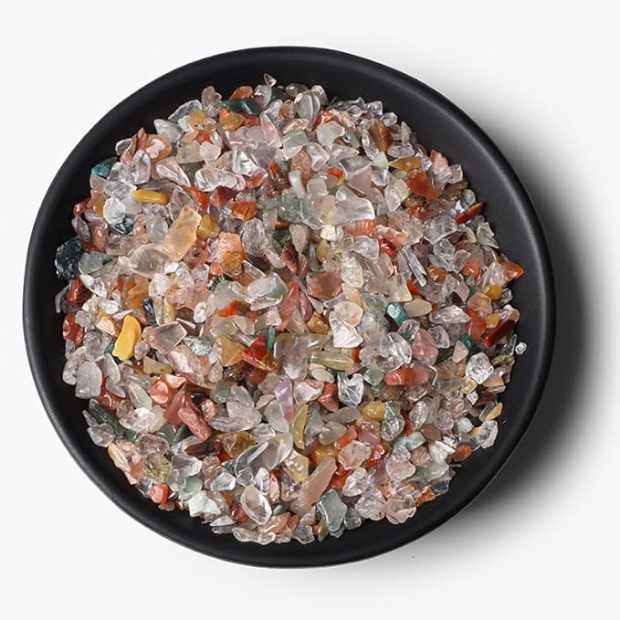 3-5MM Natural Stone Gravel Quartzs Agat Jaspers Chips Minerals Tumbled Specimen Stone Home Aquarium Decoration,NO.13 Mix Quartz,100g