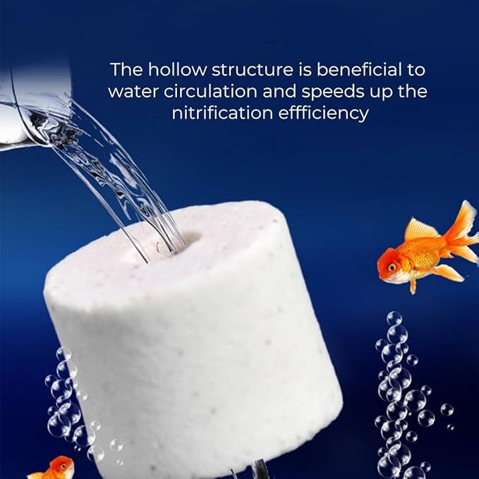 Aquarium Ceramic Ring Bio Ceramic Media Ring for Aquarium Filter Replacement Biological Material Remover for Aquarium Fish Tank Pond Filter