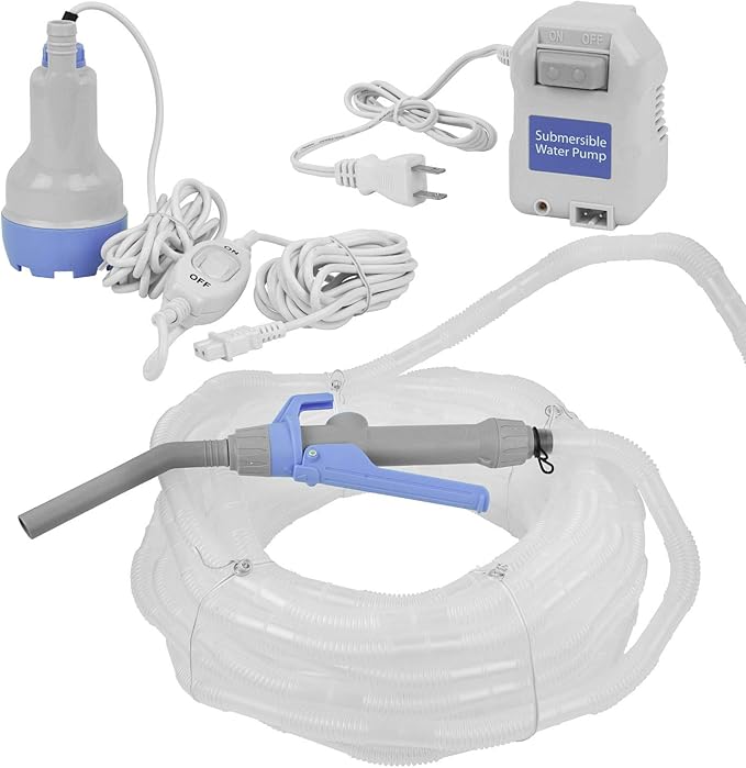 TERA PUMP Extra Long 50ft Hose For TRAQUA-XXL Electric Aquarium Cleaner Pump Easy to Reach Electrical Outlet Pump Accessory