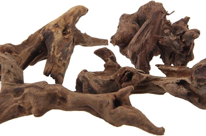 emours Driftwood Branches Reptiles Aquarium Decoration Assorted Size,(6-10 inch in Length),4 Pieces
