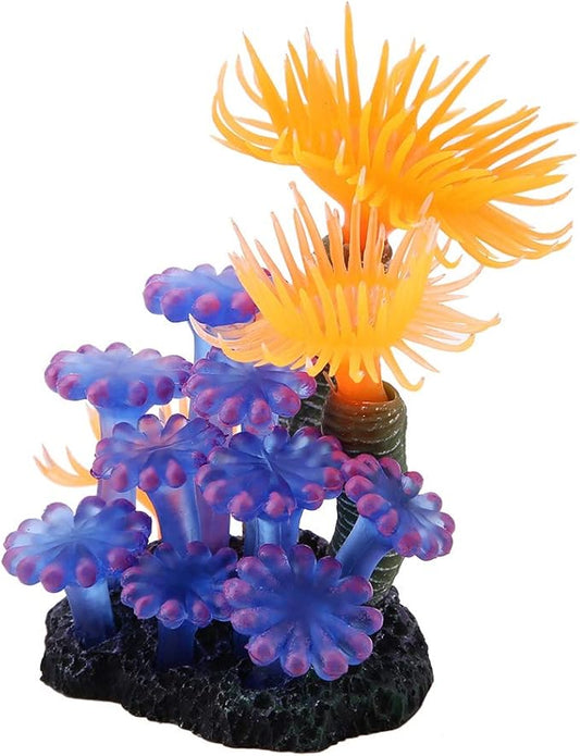 Silicone Artificial Coral, Yellow Decor for Fish Tank Ornament