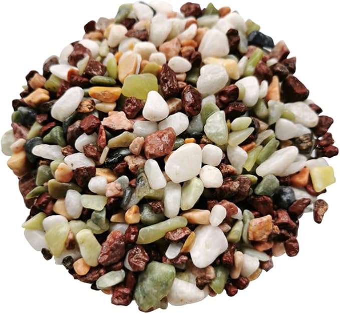 30g Crushed Stone Mini Crystal Chips Decorative Pebbles Gravel Irregular Gemstones Filling Gravel for Water Fountain Sand Landscape Fish Tank Garden (Mixed Colors(3-6mm))