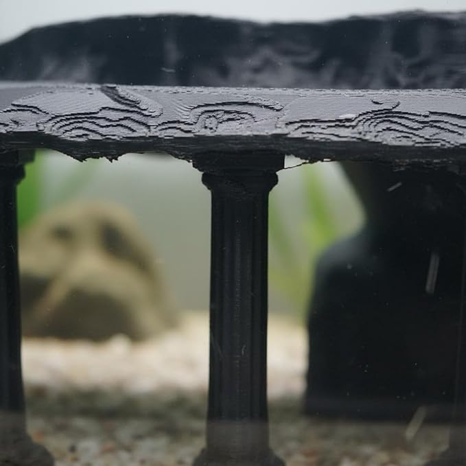 Roman Column Tunnel Freshwater and Saltwater Aquarium Cave Tunnel Easy to Maintain for Terrarium, Vivarium, Gray, M