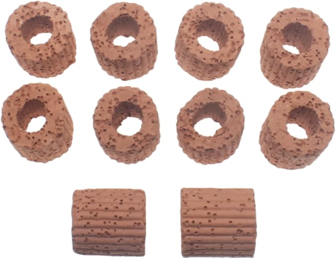 10Pcs Water Plant Fixed Ring 25mm Aquarium 10Pcs Water Plant Fixed Ring 25mm Wheel-Type Biological Ring Aquarium Landscape Ceramic Plant Pot Cultivation Fixed Ring for Fish Tank