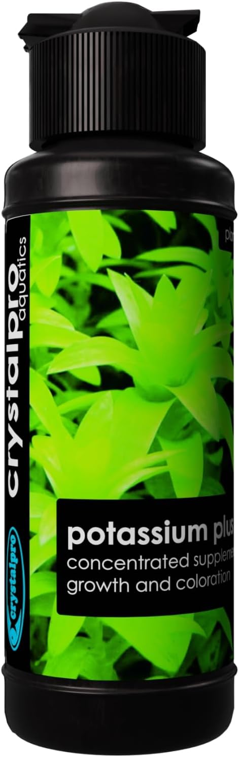 Crystalpro Potassium Plus 4.22 Oz - Contains 100.000 ppm Potassium Supplement for Freshwater Aquarium Plant Fertilizer (125ml)