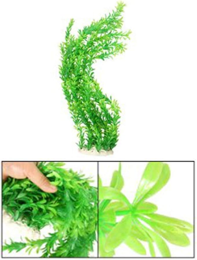 Saim 24" Tall Aquarium Plants, Realistic Plastic Green Fish Tank Plants, Large Fake Artificial Plants Decorations