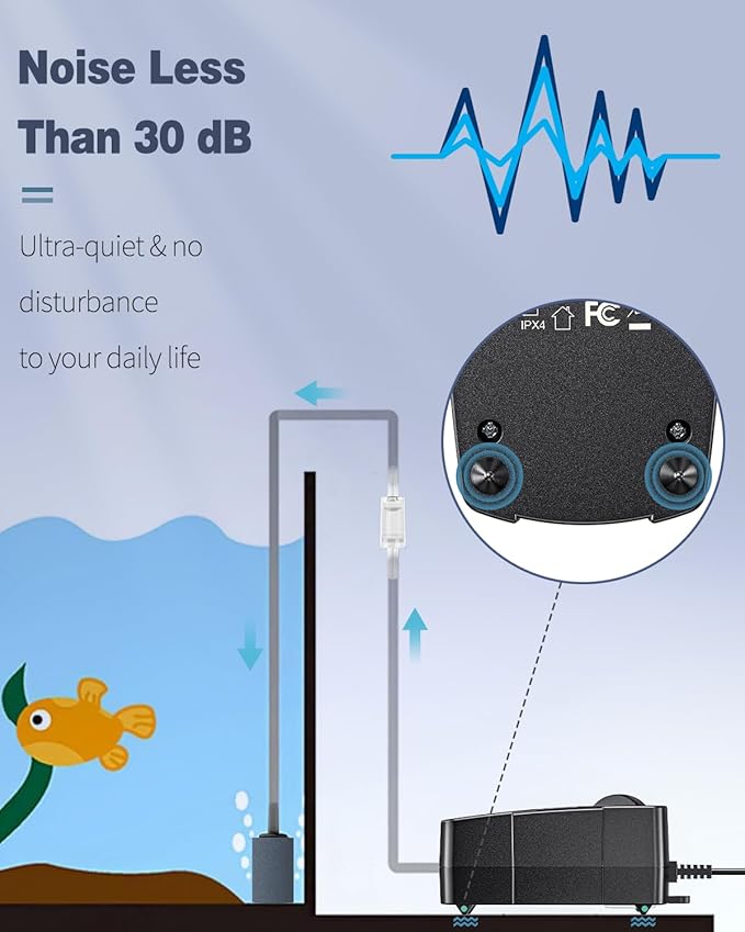 Pawfly 3 Pack Aquarium Sponge Filter Aquarium Air Pump 50 GPH Fish Tank Oxygen Pump