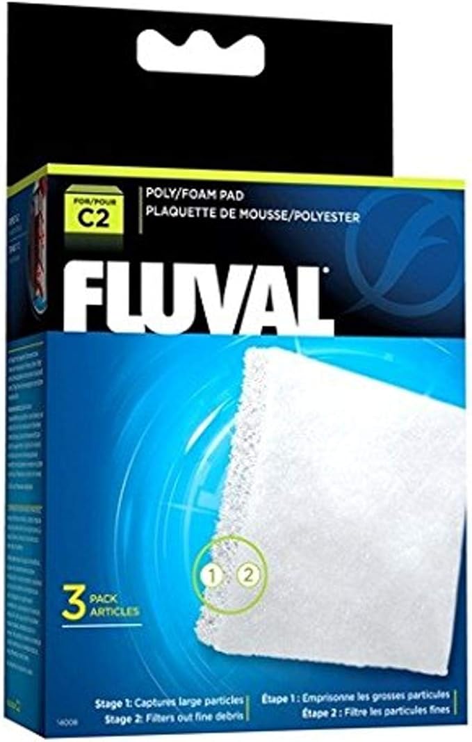 Fluval C2 Power Filter Replacement Media Bundle, 3-Pack Activated Carbon and 3-Pack Poly/Foam Pad, Filter Media for Aquariums up to 30 Gallons