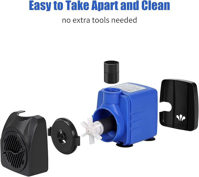 AQUANEAT Small Fountain Pump, 160 GPH Submersible Water Pump for Aquarium Fish Tank, Outdoor Water Fountain, Hydroponics, Pond Filter Pump