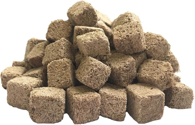 Freeze-Dried Red Nematode Paste Block Water Earthworm Cotton Worm Red Worm Fish Food Fairy Tropical Small Fish Feeds (100g(3.5oz))
