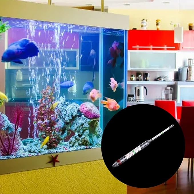 Aquariums Glass Hydrometer with Thermometers Salinities Tester Decoration for Marine Saltwater Fishtanks Aquariums Light Thermometers Plant Sand Decorations Filter Fishtanks Filter Decorations Light