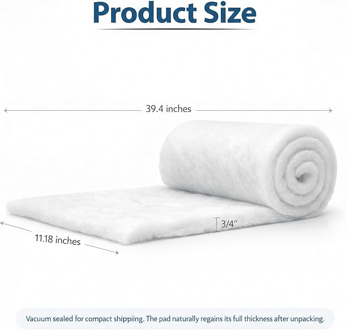Aquarium Filter Pad 39.4 x 11.8in, Aquarium Filter Floss, Aquarium Filter Media for Crystal Clear Water, Fish Tank, Ponds & Garden, Cut to Fit for Sump & Canister Filters