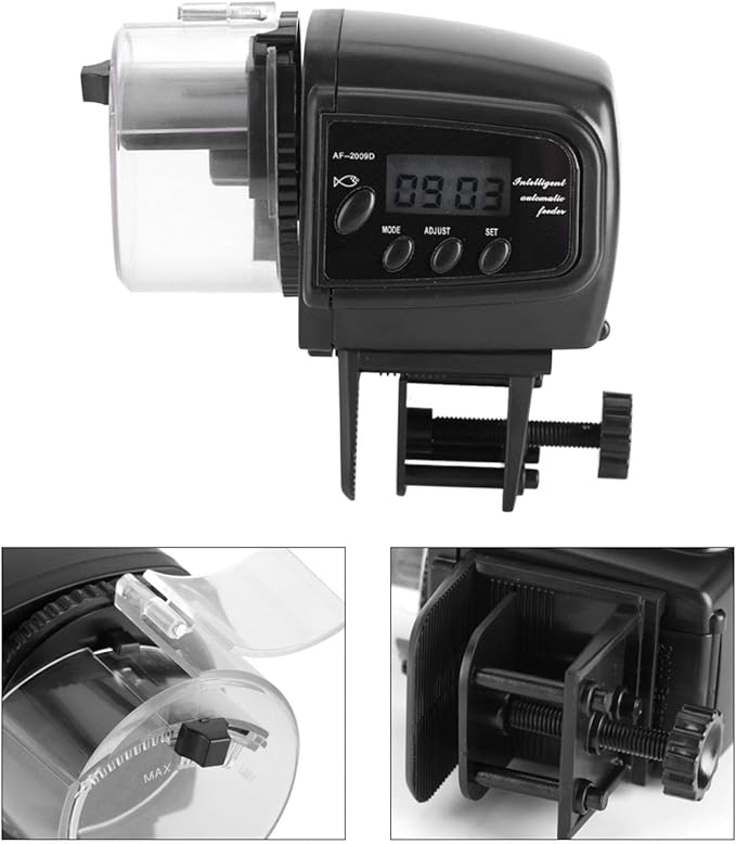 Digital LCD Electronic Fish Feeder Dispenser Timer Automatic Aquarium Tank Food Feeding Machine