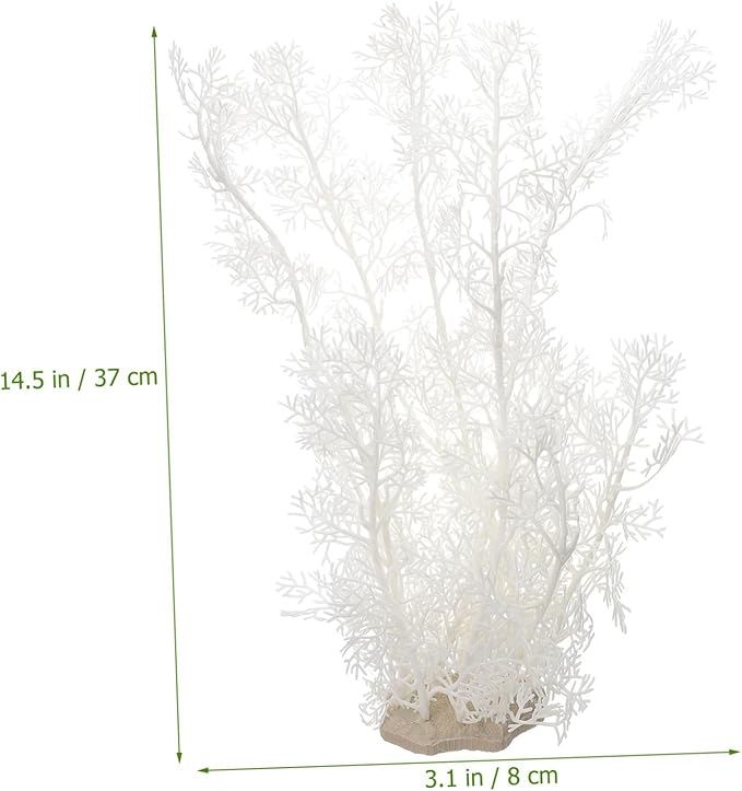 FAVOMOTO 2Pcs Aquarium Grass Artificial Fish Tank Plants Fish Tank Decorations Aquarium Decor White Realistic Lifelike Embellishment