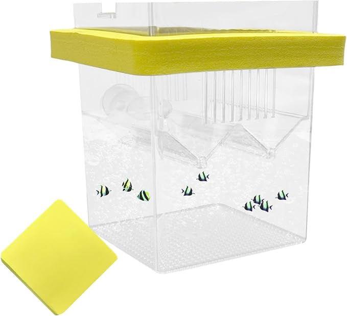 Aquarium Breeder Box – Fish Breeding Tank Box, Floating Fish Isolation Box With Suction Cups, Fish Egg Hatching Box For guppiess & Betta, Small Fish Breeder Tank, Fish Hatchery Box For Aquariums