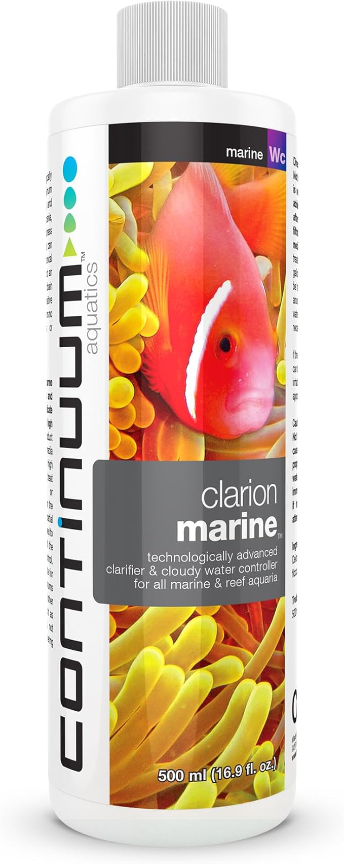 Continuum Aquatics Clarion Marine Water Clarifier for Saltwater Aquariums – Clears Cloudy Water Fast – Reef-Safe Formula – Enhances Filtration & Clarity, 500 ml