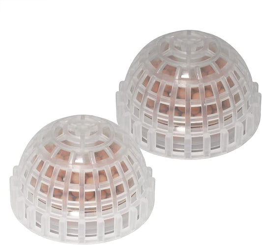 2pcs Plastic Aquarium Shrimp Fish Tank Media Moss Ball Holder Fish Tank Accessories Home Decoration 5x3cm, Transparent