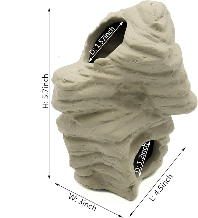 ALEGI Aquarium Decoration Rock Caves, Betta Fish Tank Accessories Hideout, Cichlid Stackable Cave Hiding (Small & Medium & Large)
