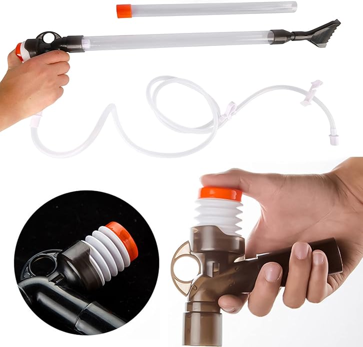Manual Aquarium Water Changer - Safe and Efficient Fish Tank Gravel Cleaner with Air Pressure Button, Ideal for Sand and Algae Maintenance