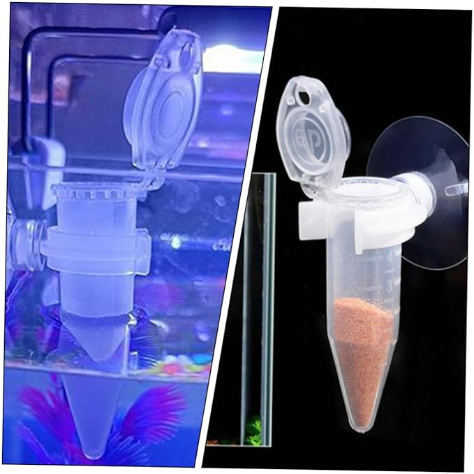 Hemoton 6pcs Automatic Feeder for Aquarium Fish Suction Cup Shrimp Feeder Cup Reusable Plastic Fish Food Holder